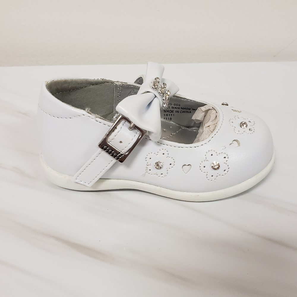 White Rhinestone Baby Shoes